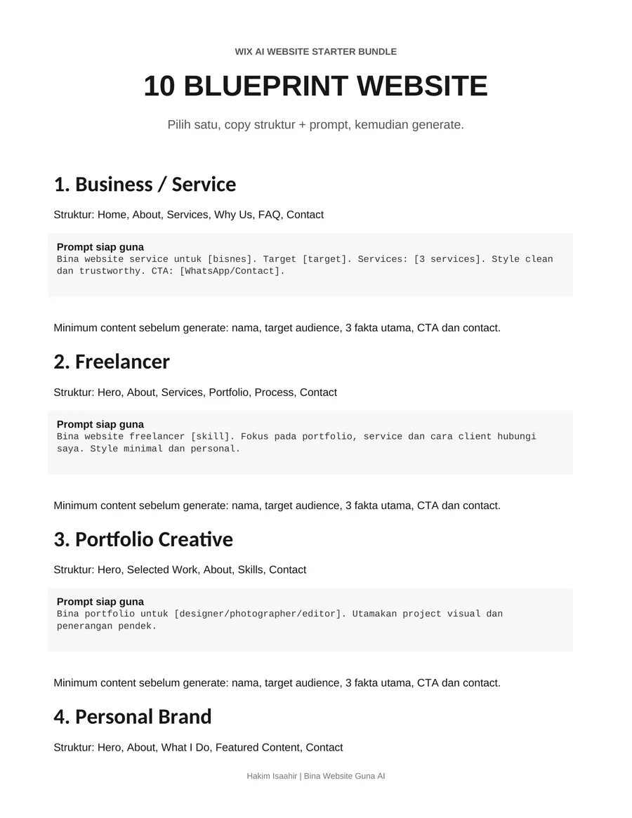 10 Blueprint Website